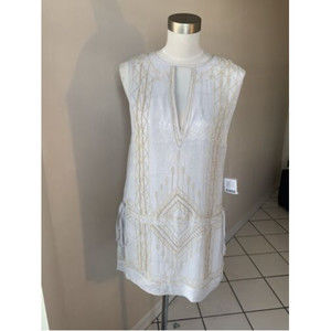 Free People Beaded Dress, NWT, silk, Sz XS